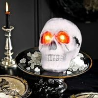 Хелоуин скелет и паяк декорации, Хелоуин реалистичен скелет череп със светещи очи за Хелоуин парти услуги
